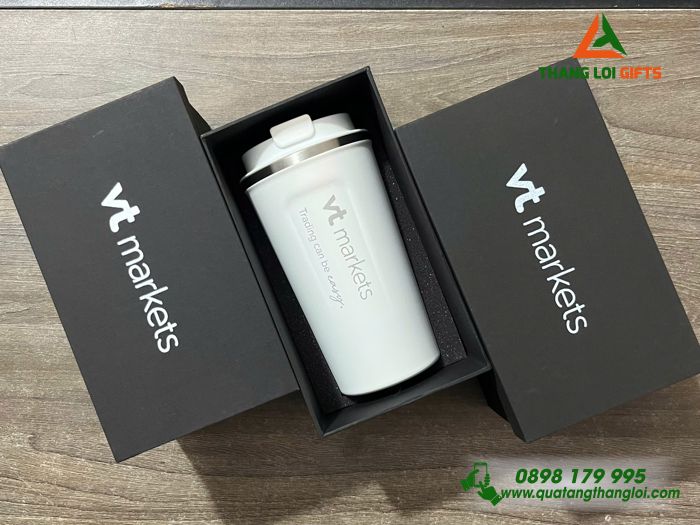 Ly Giữ Nhiệt 510ml Màu Trắng - Khắc Logo Doanh Nghiệp VT Markets