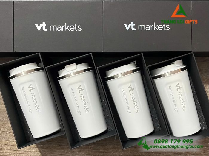 Ly Giữ Nhiệt 510ml Màu Trắng - Khắc Logo Doanh Nghiệp VT Markets