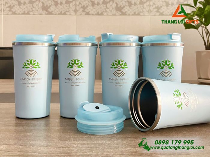 Ly Giữ Nhiệt 510ml Màu Xanh Dương - In Khắc Logo Doanh Nghiệp Sài Gòn Cần Giờ Resort
