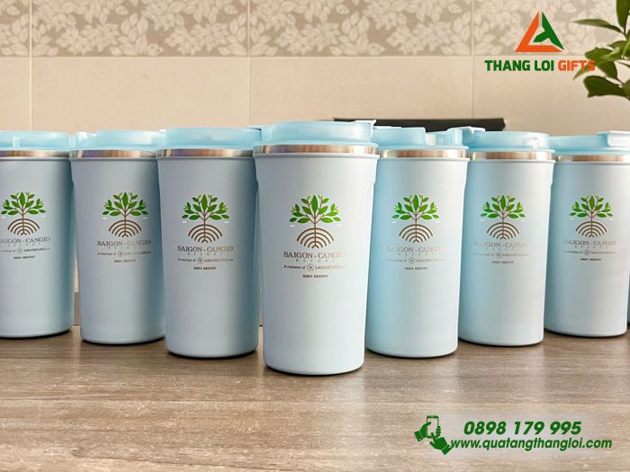 Ly Giữ Nhiệt 510ml Màu Xanh Dương - In Khắc Logo Doanh Nghiệp Sài Gòn Cần Giờ Resort