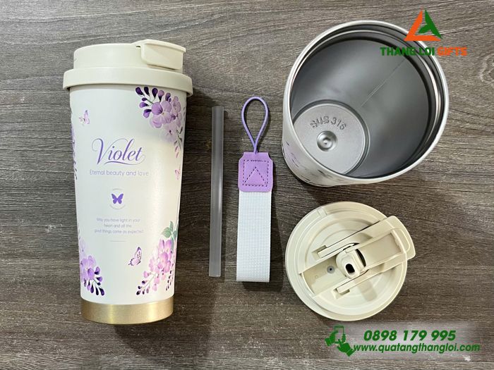 Ly Giữ Nhiệt Violet 530ml Màu Tím - In Khắc Tên Làm Quà Tặng