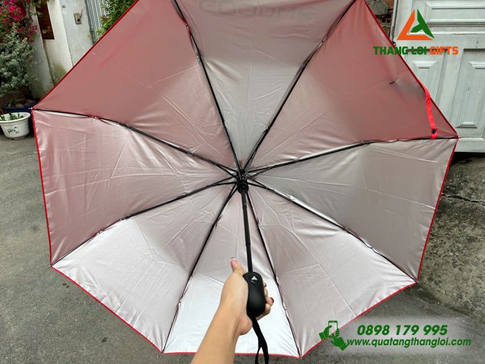 Ô Dù Cầm Tay Gập 3 Màu Đỏ - In Logo Doanh Nghiệp GOODWE