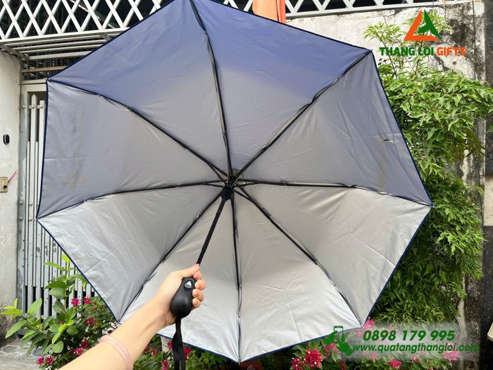 Ô Dù Cầm Tay Màu Xanh - In Logo Doanh Nghiệp R&D VPIC Group