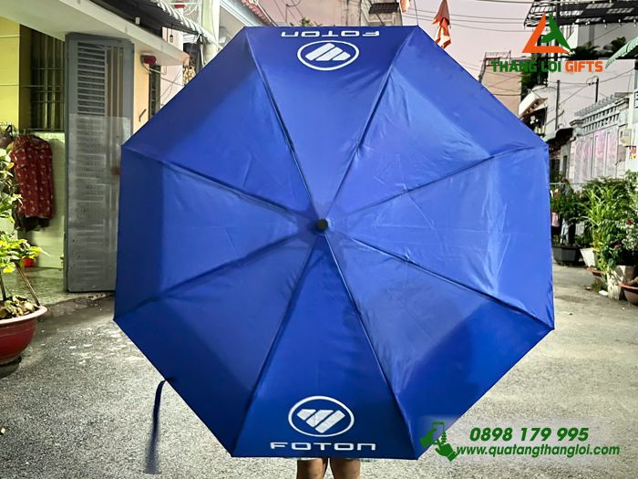 Ô Dù Cầm Tay Gập 3 Màu Xanh - In Logo Doanh Nghiệp FOTON
