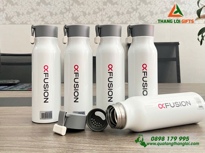 Bình Giữ Nhiệt Lock&Lock LHC4125 Màu Trắng - In Logo Thương Hiệu FUSION