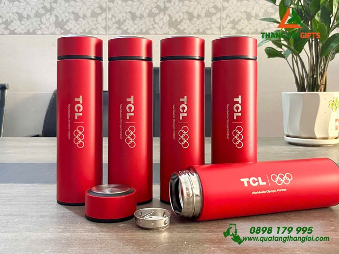Bình Giữ Nhiệt 500ml Màu Đỏ - Khắc Logo Doanh Nghiệp TCL 