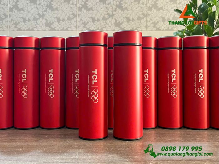 Bình Giữ Nhiệt 500ml Màu Đỏ - Khắc Logo Doanh Nghiệp TCL 