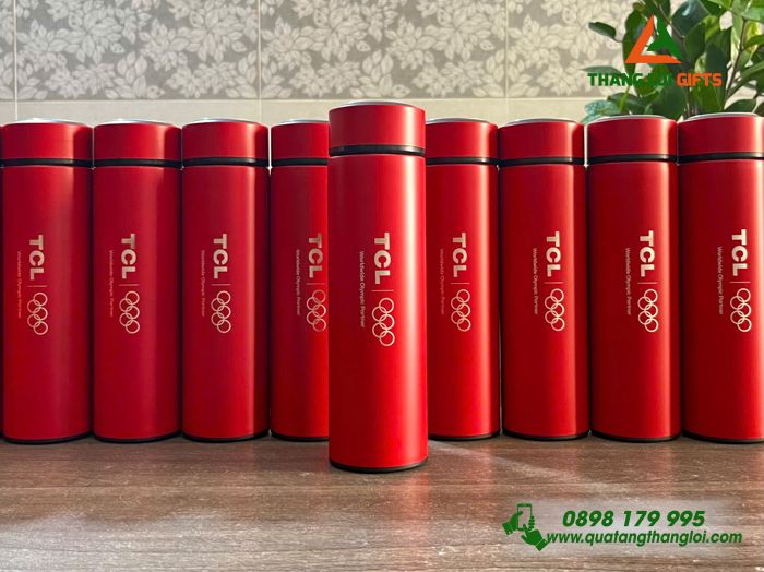 Bình Giữ Nhiệt 500ml Màu Đỏ - Khắc Logo Doanh Nghiệp TCL 