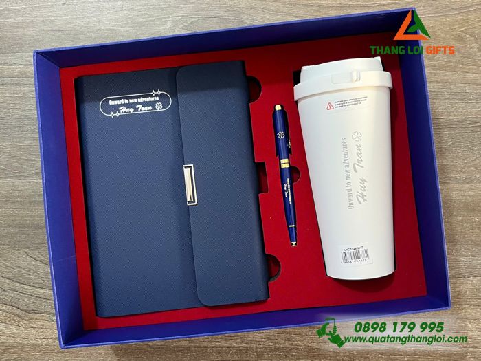 Combo Quà Tặng (Sổ+ Ly Lock+ Bút) - In Khắc Tên Làm Quà Tặng Nhân Ngày 8-3