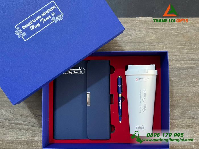 Combo Quà Tặng (Sổ+ Ly Lock+ Bút) - In Khắc Tên Làm Quà Tặng Nhân Ngày 8-3