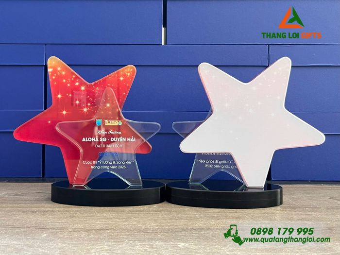 Cup Pha Lê Dạng Ngôi Sao - In Logo Trung Tâm Ngoại Ngữ ALOHA Sài Gòn