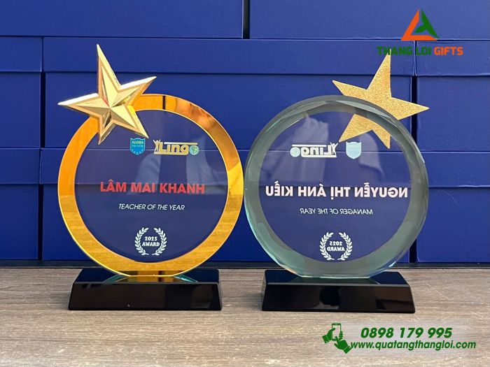 Cup Pha Lê Dạng Tròn - In Logo Trung Tâm Ngoại Ngữ ALOHA Sài Gòn