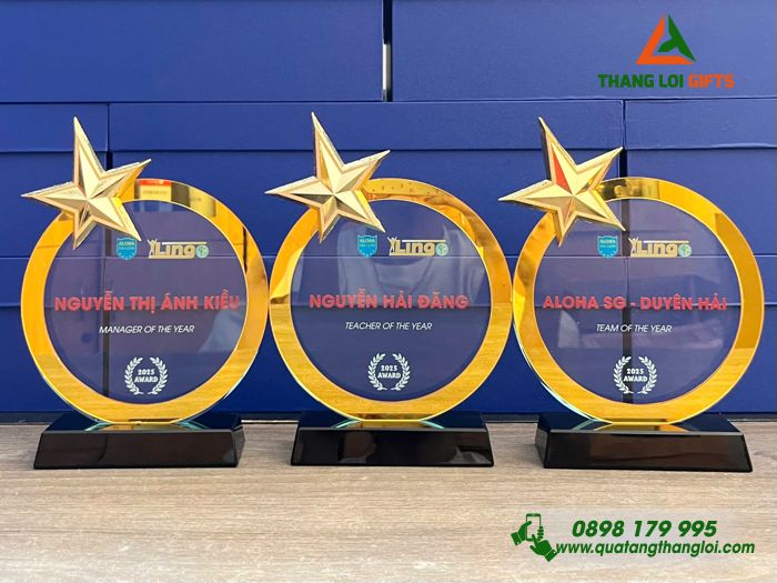 Cup Pha Lê Dạng Tròn - In Logo Trung Tâm Ngoại Ngữ ALOHA Sài Gòn