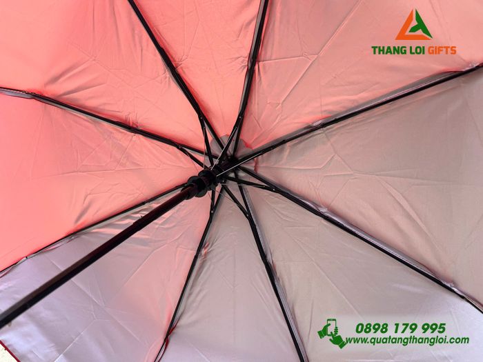 Ô Dù Cầm Tay Gập 3 Màu Đỏ - In Logo FUSION