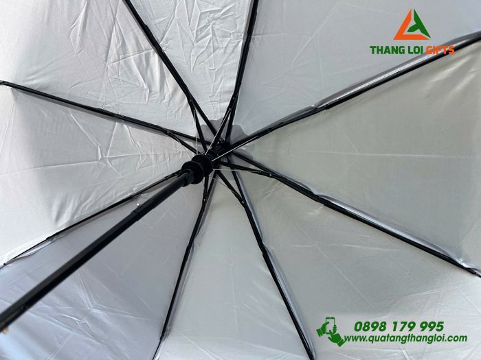 Ô Dù Cầm Tay Gập 3 Màu Xám - In Logo FUSION