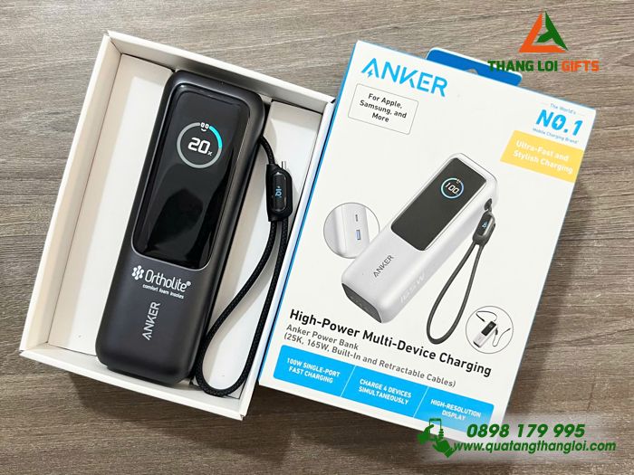 Pin Sạc Dự Phòng Anker Zolo 25.000mAh 165W - In Logo Doanh Nghiệp Ortholite Việt Nam
