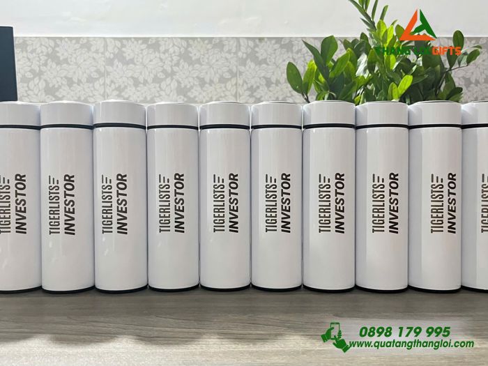 Bình Giữ Nhiệt 500ml Màu Trắng - In Khắc Logo TIGERLISTS INVESTOR