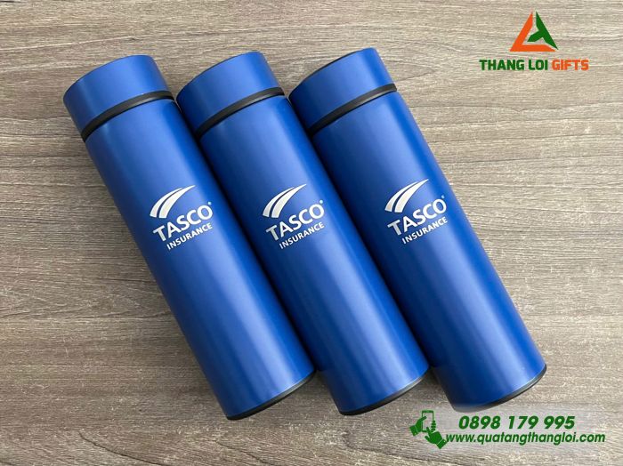 Bình Giữ Nhiệt Màu Xanh - Khắc Logo Công Ty Bảo Hiểm Tasco Insurance
