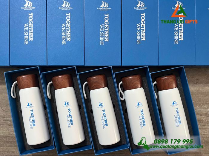 Bình Giữ Nhiệt Nắp Gỗ - In Logo Cam Ranh Riviera Beach Resort & Spa