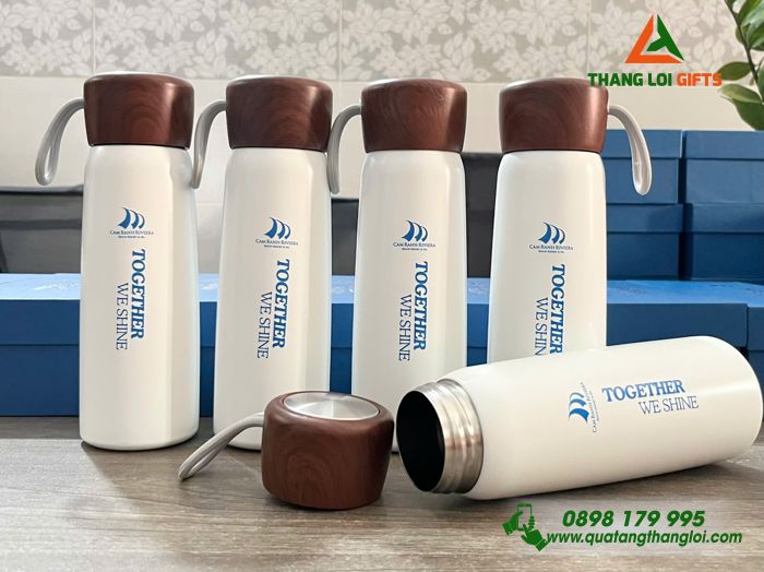 Bình Giữ Nhiệt Nắp Gỗ - In Logo Cam Ranh Riviera Beach Resort & Spa