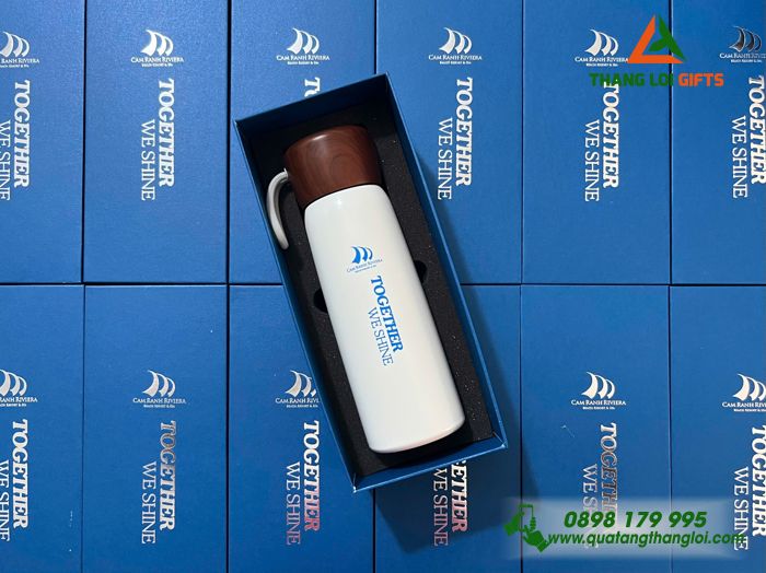 Bình Giữ Nhiệt Nắp Gỗ - In Logo Cam Ranh Riviera Beach Resort & Spa