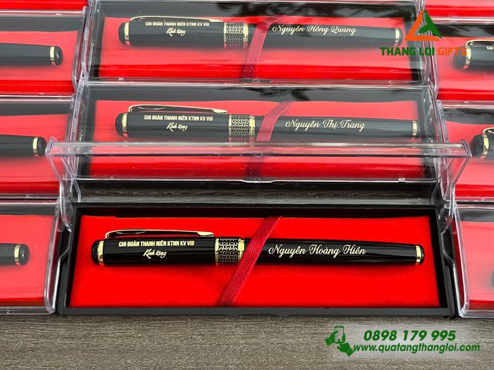 Bút Ký Kim Loại Nắp Khoen Hình Tổ Ong - Khắc Tên Chi Đoàn Thanh Niên KTNN KV