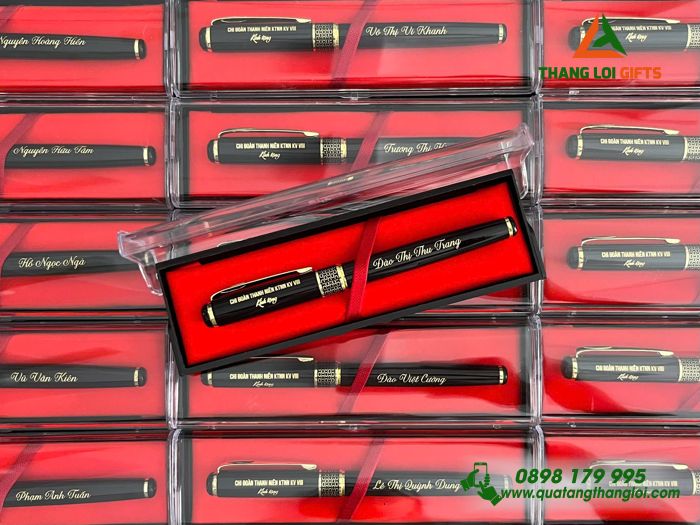 Bút Ký Kim Loại Nắp Khoen Hình Tổ Ong - Khắc Tên Chi Đoàn Thanh Niên KTNN KV