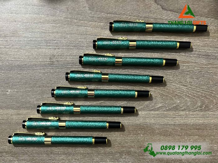 Bút Ký Kim Loại Khoen Cài Hình Đầu Rồng - Khắc Logo Doanh Nghiệp Liên Việt Xanh