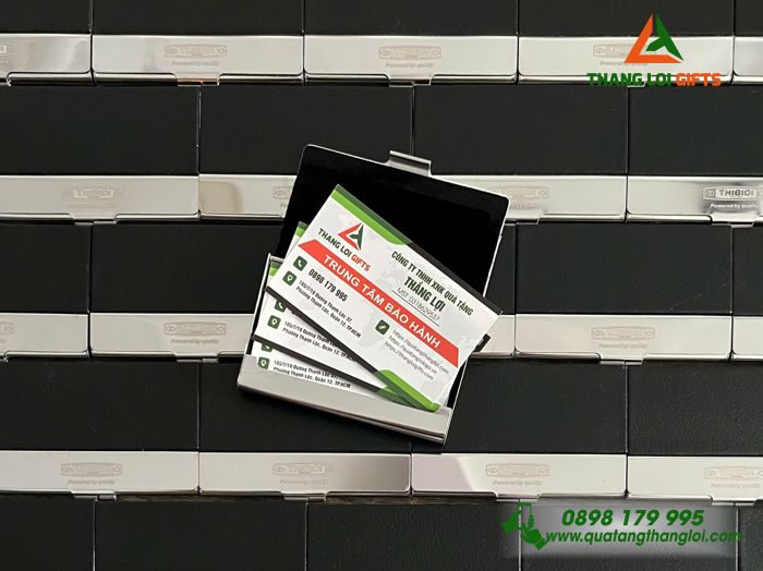 Hộp Đựng Namecard Vuông Màu Đen - Khắc Logo Doanh Nghiệp THIBIDI
