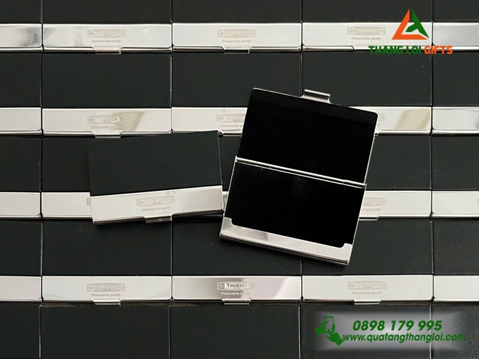 Hộp Đựng Namecard Vuông Màu Đen - Khắc Logo Doanh Nghiệp THIBIDI