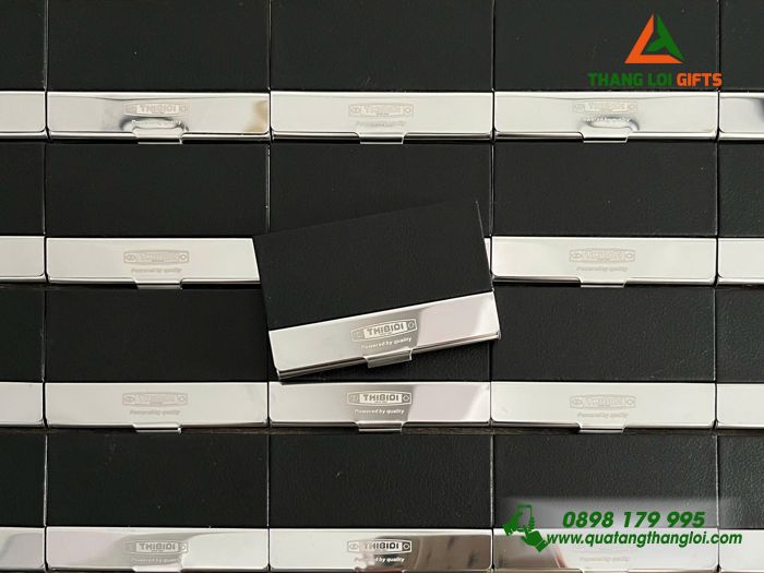 Hộp Đựng Namecard Vuông Màu Đen - Khắc Logo Doanh Nghiệp THIBIDI