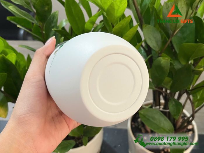 Ly Giữ Nhiệt 350ml Màu Trắng - In Logo Doanh Nghiệp Thành Long