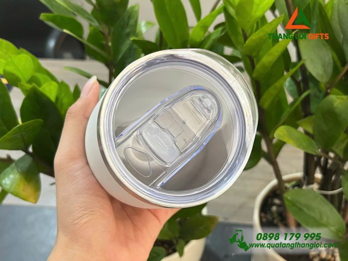 Ly Giữ Nhiệt 350ml Màu Trắng - In Logo Doanh Nghiệp Thành Long