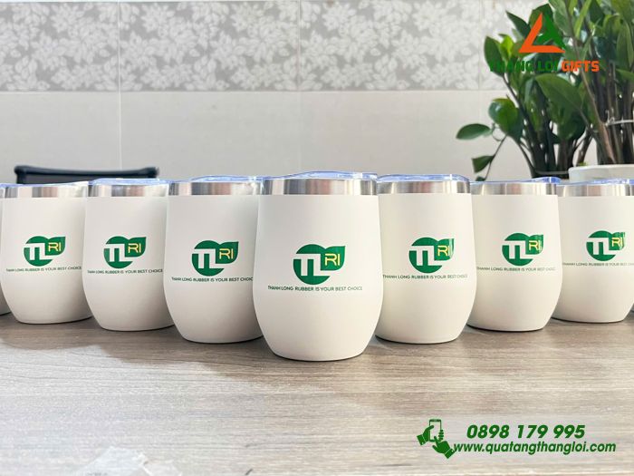 Ly Giữ Nhiệt 350ml Màu Trắng - In Logo Doanh Nghiệp Thành Long