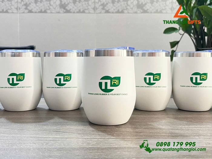 Ly Giữ Nhiệt 350ml Màu Trắng - In Logo Doanh Nghiệp Thành Long