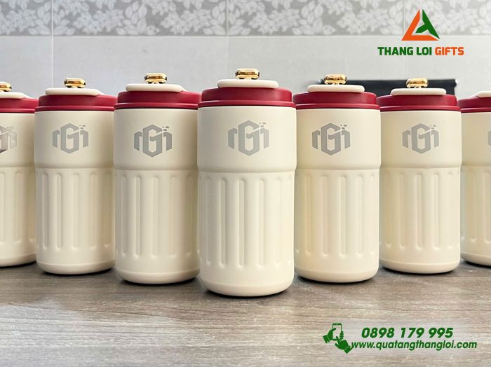 Ly Giữ Nhiệt 460ml Nắp Đỏ - In Khắc Logo Doanh Nghiệp Minh Cảng