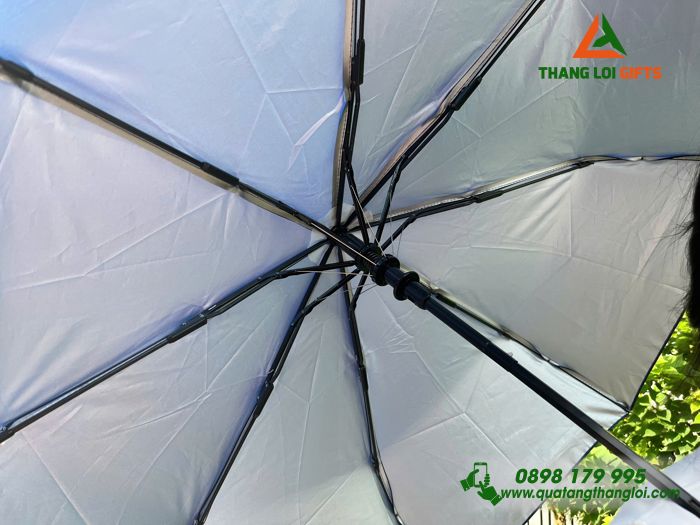 Ô Dù Cầm Tay Gập 3 Màu Xanh Đậm - In Logo Tổng Lãnh Sự Quán Thái Lan Tại TP.HCM