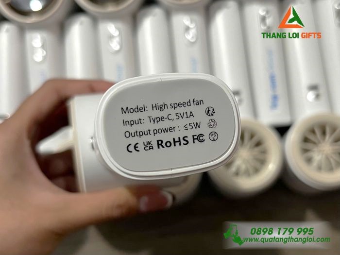 Quạt Cầm Tay Mini Màu Trắng - In Logo Doanh Nghiệp Trip.com Group
