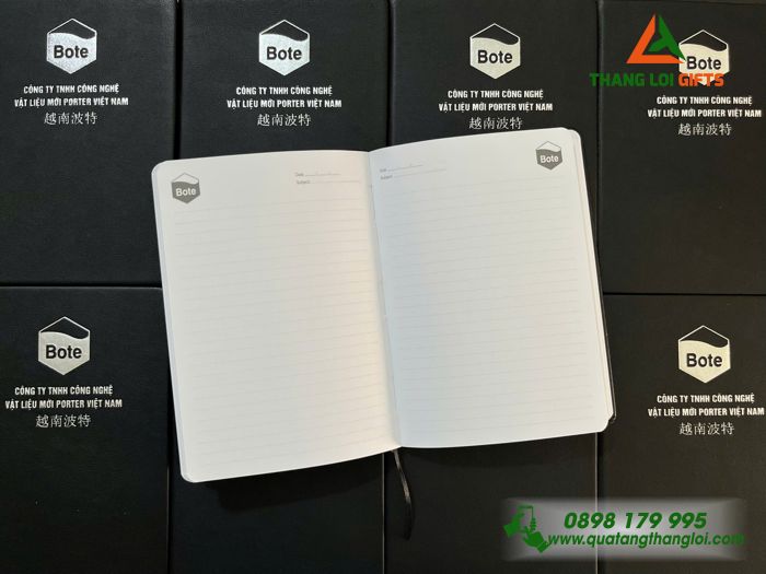 Sổ Tay Dán Gáy Màu Đen - Ép Kim Logo Doanh Nghiệp PORTER VIỆT NAM