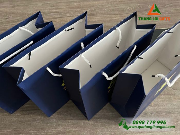 Túi Giấy Ivory Màu Xanh - In Logo Doanh Nghiệp SST TRAVEL