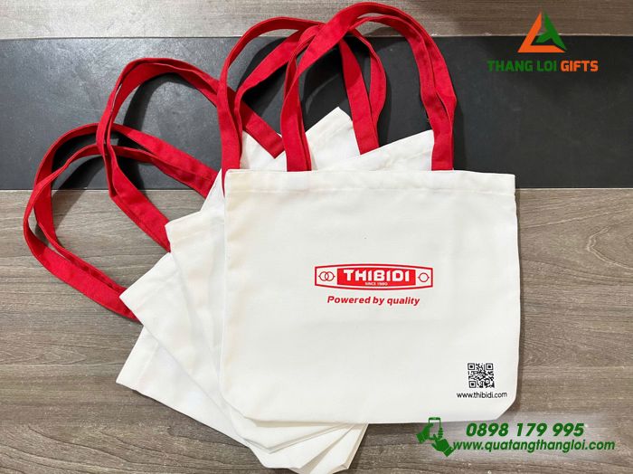Túi Vải Canvas Màu Trắng - In Logo Hình Ảnh Doanh Nghiệp THIBIDI