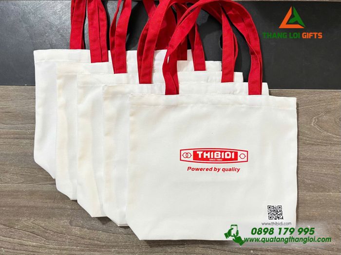 Túi Vải Canvas Màu Trắng - In Logo Hình Ảnh Doanh Nghiệp THIBIDI