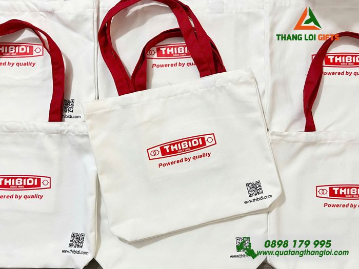 Túi Vải Canvas Màu Trắng - In Logo Hình Ảnh Doanh Nghiệp THIBIDI