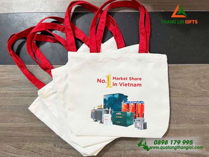 Túi Vải Canvas Màu Trắng - In Logo Hình Ảnh Doanh Nghiệp THIBIDI