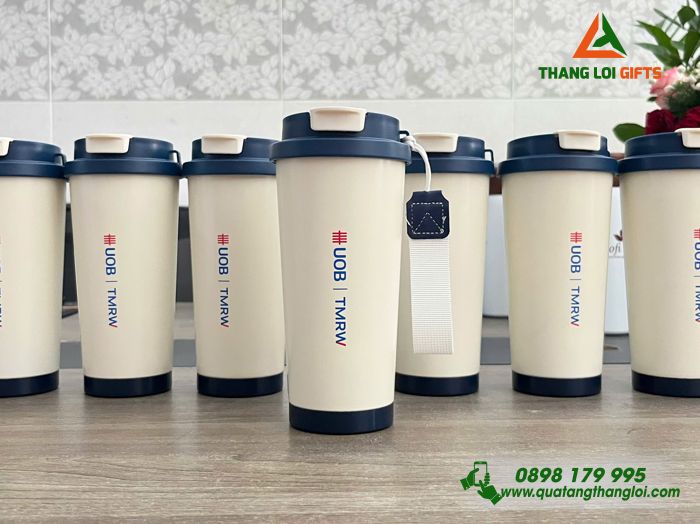 Ly Giữ Nhiệt 530ml Nắp Xanh - In Logo Ngân Hàng UOB