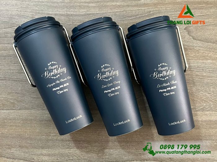 Ly Giữ Nhiệt Lock&Lock 540ml - Khắc Logo Chúc Mừng Sinh Nhật Nhân Viên