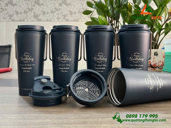 Ly Giữ Nhiệt Lock&Lock 540ml - Khắc Logo Chúc Mừng Sinh Nhật Nhân Viên