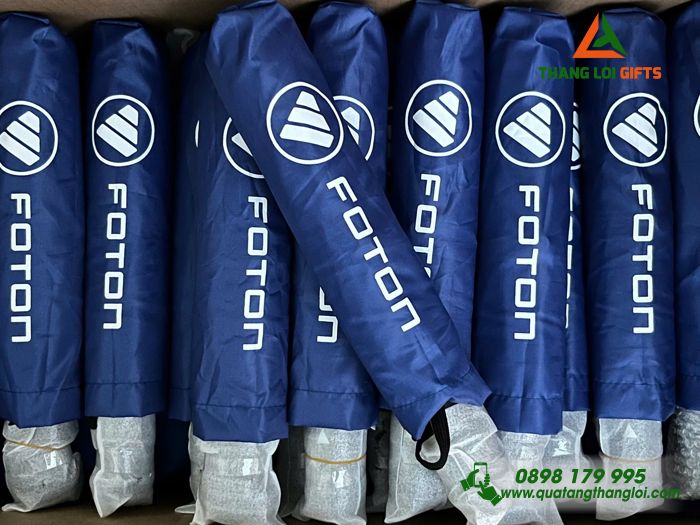 Ô Dù Cầm Tay Gấp 3 Màu Xanh - In Logo Doanh Nghiệp FOTON