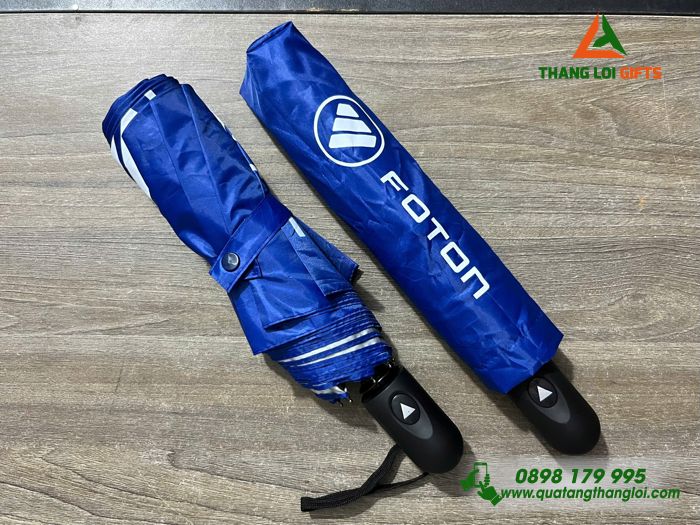 Ô Dù Cầm Tay Gấp 3 Màu Xanh - In Logo Doanh Nghiệp FOTON