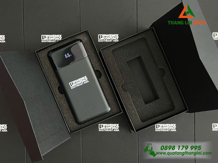 Pin Sạc Dự Phòng Hoco Màu Đen - In Logo Doanh Nghiệp Phoenix Contact